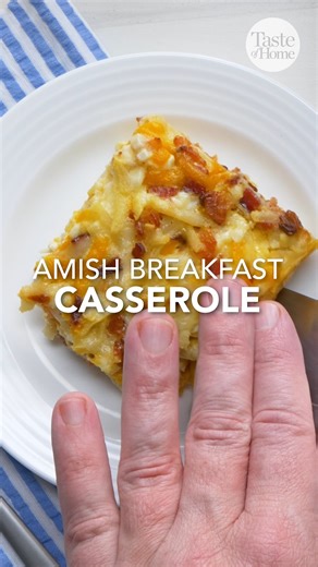 Amish breakfast casserole is a trusty recipe to follow when you need to feed a crowd! Full recipe here: bit.ly/481eCHc | Taste of Home