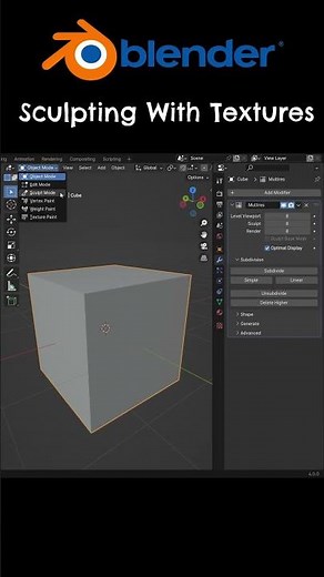 Sculpting With Textures In Blender #blender3d #blendertutorial#shorts