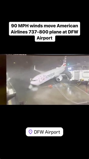 14M views · 47K reactions | A 90,000 lb jet gets moved by high winds at DFW Airport. - Tara & Ryan #WakeUpWithTheWolf (: @dallasfingerprint / IG) | 99.5 The Wolf | Facebook