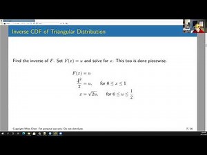 Stats 102C Lesson 3-2 More Inverse CDF; Convolutions (Lectures 1 and 2)