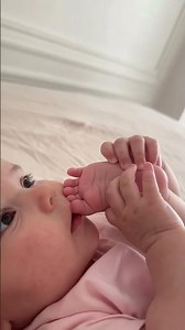Discovering baby toes for the first time! 🥺🦶💖