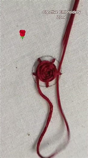 🌹Woven Rose Stitch in Minutes🌹 #wovenrose #roseembroidery #flowerembroidery #handembroidery #shorts