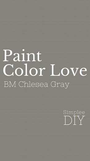 Chelsea Gray by Benjamin Moore (HC-168) is popular, medium-dark gray with warm undertones. The color is versatile and can be used in a variety of settings, from modern to traditional.✨Have you used Chelsea Gray in your home? I’d love to hear your thoughts about this color.♥️ Save, share, and then follow Simplee DIY for more paint and home decor ideas. #benjaminmoore #benjaminmoorepaint #chelseagray #paintcolor #paintcolors #interiorpaint #exteriorpainting #graypaint | Simplee DIY