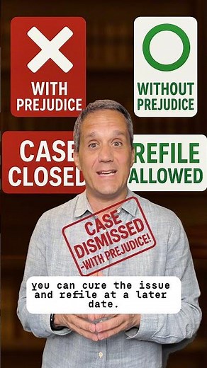 Dismissed With Prejudice vs Without Prejudice Explained in 30 seconds #legaltips #lawyerexplains
