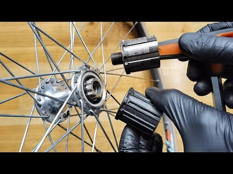 Replacing 7 speed freehub body with 8, 9, 10, 11s freehub. 3x7 to 2x9 or 1x11 drivetrain upgrade.