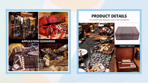 Cabilock Vintage Storage Box with Lid - Wooden Treasure Chest for Books Jewelry Document, Keepsake Boxes without Lock (Coins Pattern)