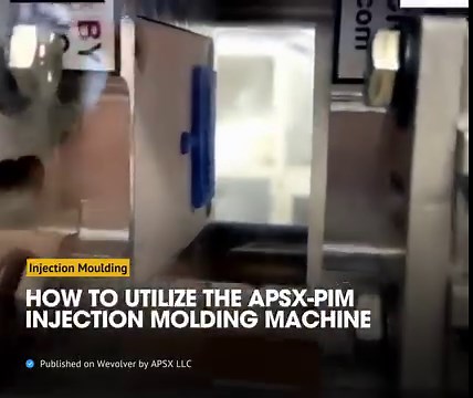 Initiating Your First Test with the APSX-PIM Injection Molding Machine Upon securing the machine in its designated location, you may proceed with the utilization of the APSX-PIM injection molding machine, alongside the "test mold" affixed to it. The purpose of the test mold is to facilitate experimentation with the machine's functionalities and to acquaint oneself with the available settings. It is noteworthy that the APSX-PIM operates exclusively on electrical power, drawing power from a standa