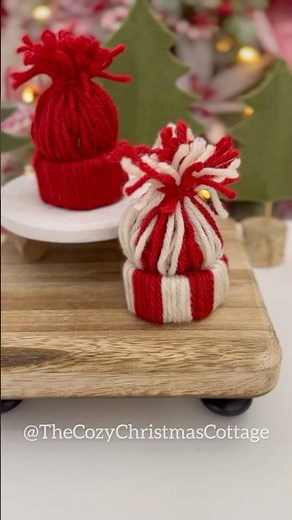 ❤️No skills required - Yarn hat Christmas craft #christmas