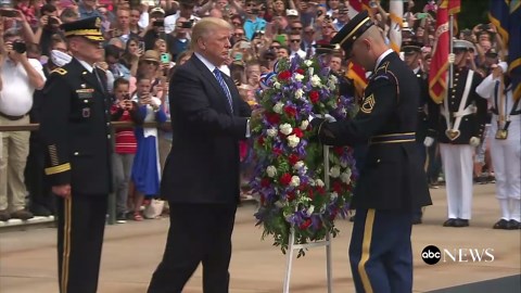 President Trump lays wreath at the Tomb of the Unknown Soldier