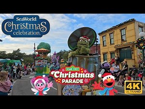 Sesame Street Christmas Parade SeaWorld Christmas Celebration 2024 4K