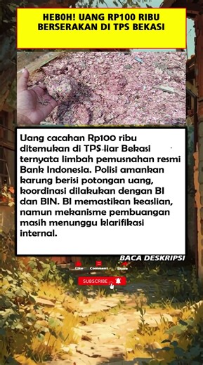 HEB0H! Uang Rp100 Ribu Berserakan di TPS Bekasi #viral #shorts #beritaterkini