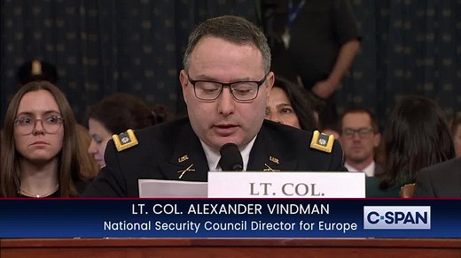 109K views · 2K reactions | Lt. Col. Alexander Vindman delivers his opening statement before the House Intelligence Committee Impeachment Inquiry hearing. Watch full video here: https://cs.pn/377wOPm | C-SPAN | Facebook