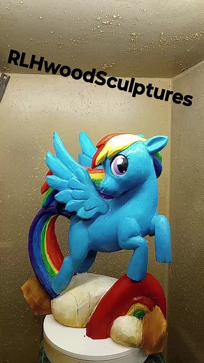 2.8K views · 82 reactions | Rainbow Dash color #rlhwoodsculptures #richardlhamilton #chainsawcarving #thebest | RLH Wood Sculptures - Richard L. Hamilton | Facebook