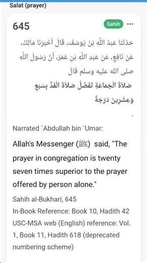 Hadith on praying in congregation | #shorts #youtubeshorts #shortsfeed #ytshorts #hadith #viral