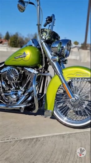 🏁Neon Green Harley-Davidson Custom Start-Up & Walkaround | Fat Boy Style V-Twin Sound!