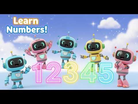 Five Friendly Robots Fun Counting Song for Kids