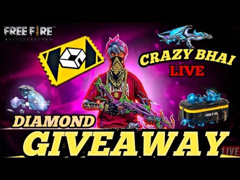 🔴FREE FIRE DIMOND🔴 GIVEAWAY | CRAZY BHAI LIVE GIVEAWAY REDEEM CODE DAY. 45