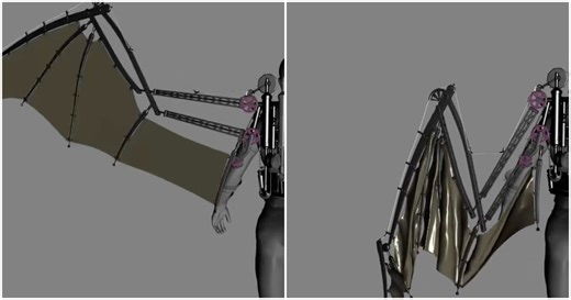 3D Artist Showed This Stunning Mechanical Wing Rig