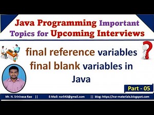 final reference variables & final blank variables in Java || final keyword role in Java || Java