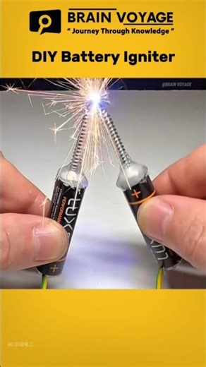 DIY Battery Igniter with Just Two AA Batteries 🔋🔥 #diy #shortvideo #electrical