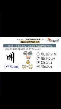 【韓国語クイズ】LV.0, パッチムのない1音節単語(第1弾) #kpop #ハングル #韓国語クイズ #韓国語勉強