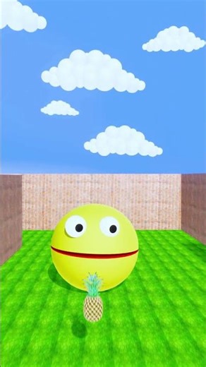 Yellow Pacman vs 3 pineapples #pacman #shorts