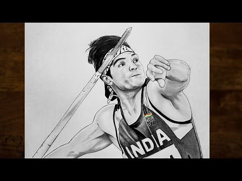 Drawing Indian Gold Medalist Neeraj Chopra - Tokyo Olympics 2020 | YouCanDraw