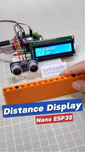 SunFounder Maker Education on Instagram: "DIY Arduino Distance Display with LCD 🔧📏#Arduino #UltrasonicSensor #ESP32Projects #DIYElectronics #STEMEducation"