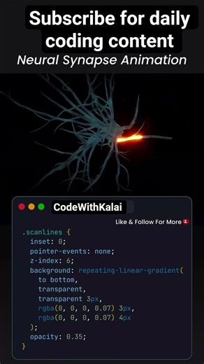 Neural Synapse Animation built only with CSS #codewithkalai #shorts #coding #programming ##webdev