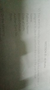 Write a Java program to display your biodata on the output scre... | Filo