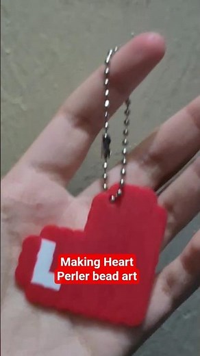 Making heart Perler bead art #perlerbeads #perlerbeadart #cute