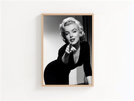 Marilyn Monroe Poster: Black and White Vintage Hollywood Legend Art - Etsy