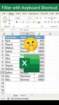😱 Filter Data in Excel Using Keyboard Only!