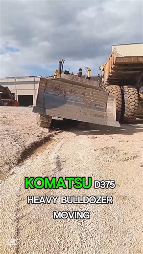 Komatsu D375 Heavy Bulldozer Passing Dump'[✓']'Truck Powerful Blade Push Action