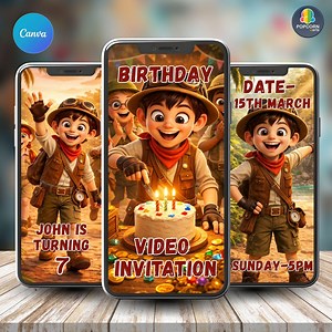 Treasure Hunt Birthday Video Invitation | Pirate Party Editable MP4 | Kids Adventure Video - Etsy Canada