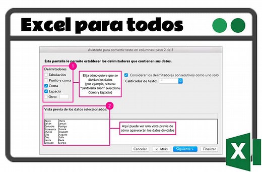 Como separar datos en Excel de un archivo tipo CSV