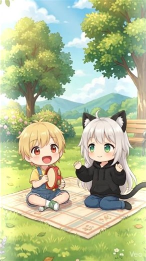 Musical Chibi Duo[Relaxing Chibi Animation: Park Edition💞 #anime #besties #chibi ]