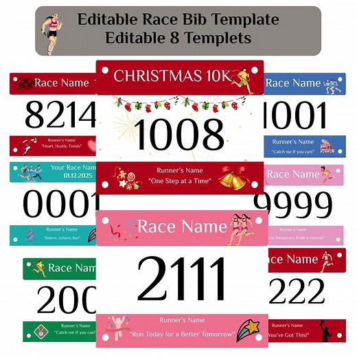 Editable Race Bib Template – Canva Running Number (digital Download) - Etsy