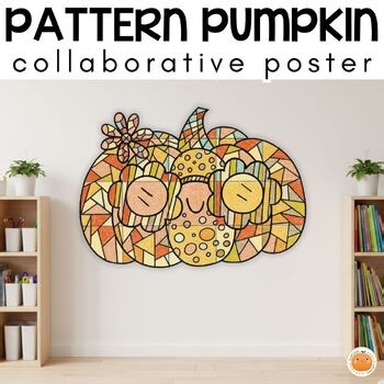 Pumpkin Collaborative Coloring Poster, Fall Art Project, Thanksgiving Activity