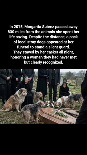 Stray Dogs Stand Guard at Funeral Home