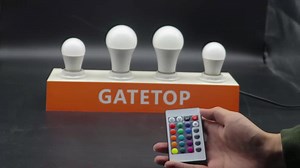 Hight Lumen Remote Control RGBW A60 B22 Led Smart Bulb AC100-240V 10W 24 Key Dimming Color Lights Suitable for Party Bars