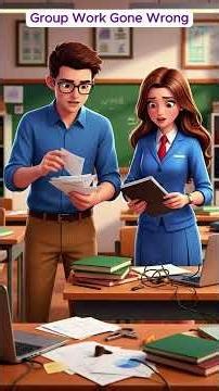 “Group Work Gone Wrong! 😱 Beginner English Conversation for A1–A2 Learners”