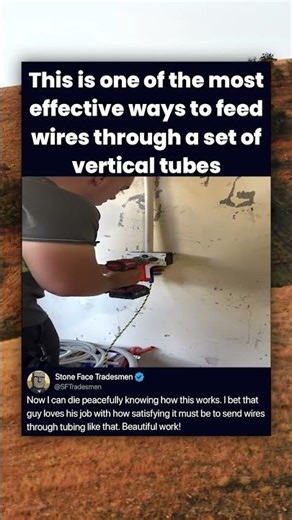 This is one of the most effective ways to feed wires through a set of vertical tubes