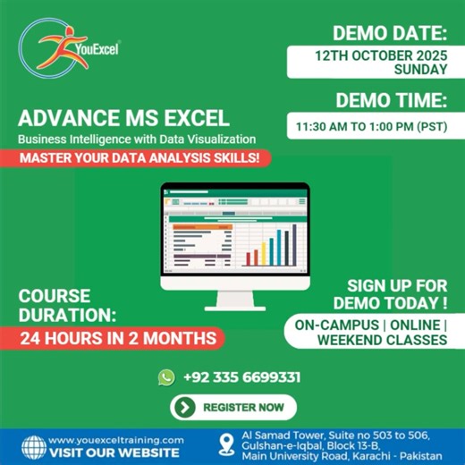 Revolutionize your analytical capabilities and harness the full potential of Business Intelligence with our expertly curated 𝐀𝐝𝐯𝐚𝐧𝐜𝐞𝐝 𝐄𝐱𝐜𝐞𝐥: 𝐁𝐮𝐬𝐢𝐧𝐞𝐬𝐬 𝐈𝐧𝐭𝐞𝐥𝐥𝐢𝐠𝐞𝐧𝐜𝐞 𝐰𝐢𝐭𝐡 𝐃𝐚𝐭𝐚 𝐕𝐢𝐬𝐮𝐚𝐥𝐢𝐳𝐚𝐭𝐢𝐨𝐧. Elevate your career trajectory by mastering: ✅Automation with Formulas & Lookups ✅Data Security Tools ✅Copilot AI 2025 Update ✅PivotTables and Charts Mastery ✅Power Dashboards with Power Query 💼 𝐌𝐨𝐝𝐞: Online & On-Campus 🗓 𝐃𝐚𝐭𝐞: 12th October 2025 (S