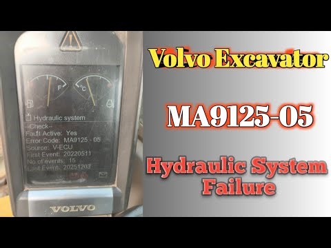 Volvo excavator error code MA9125-05 ||Volvo excavator hydraulic system failure problem
