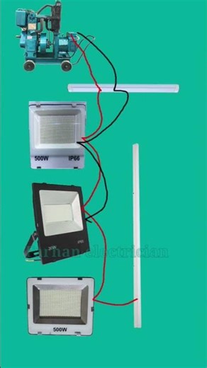generator and LED lights connection diagram #shorts
