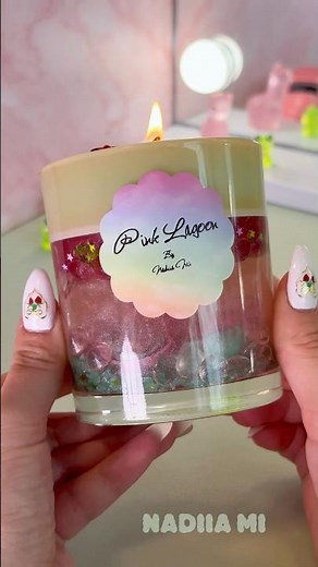 DIY Pink Lagoon Water Candle ✨ Satisfying ASMR Craft