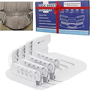 Bed Sheet Holders for Corners - Adjustable Sheet Holders Keep Sheets Firm & Tight Secures Thick mattresses (8cm+/3in+) Effortlessly No-Slip Grip Outperforms Traditional Sheet Holders