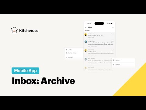 🚀 Kitchen Mobile App: Inbox Archive