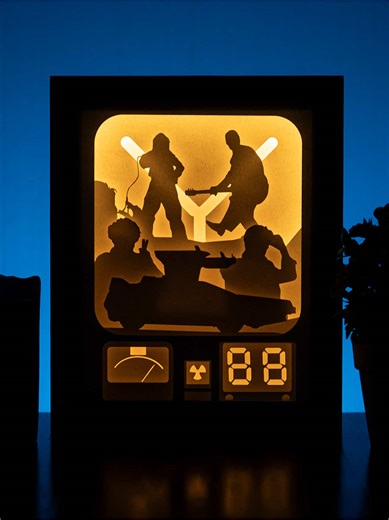 Back to the Future DIY Lightbox 💡 ✂️ Do you like it? Make the same! You can find full DIY tutorial and printable templates for cutting via the link in my profile description #backtothefuture #papercutart